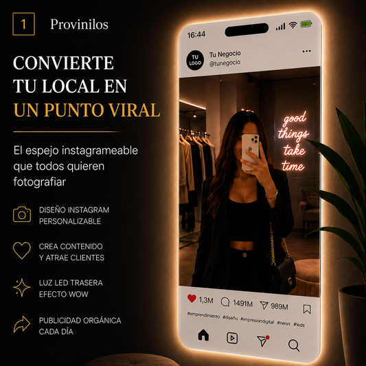 📸Espejo Instagram Personalizable con LED