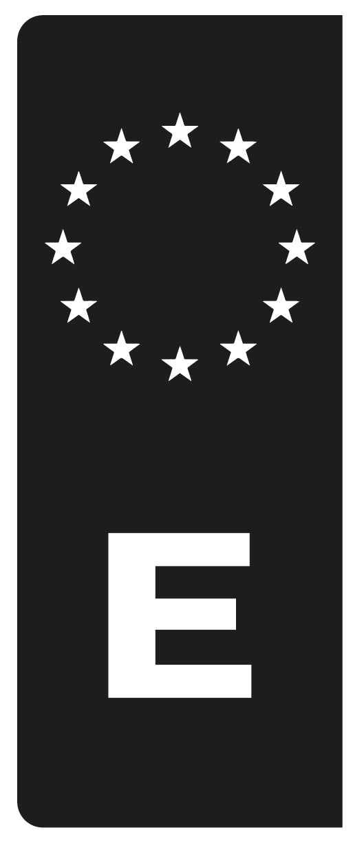 Vinilo DISTINTIVO de MATRÍCULA Negro