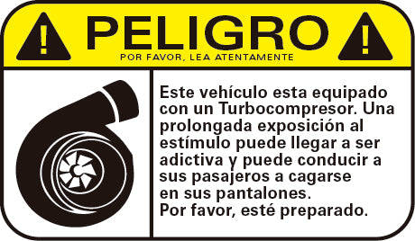 🚗💨 PACK 2 PEGATINAS TURBO – PELIGRO